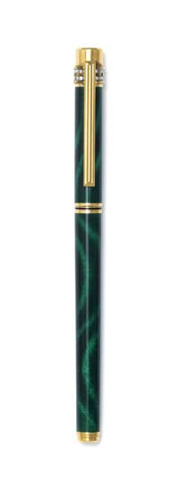 Cartier Must de Cartier green lacquer fountain pen and rolle